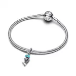 Pandora  - Türkizszínű halszálka függő charm - 793894C01