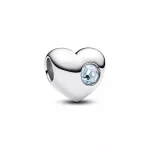 Pandora  - Tengerkék köves gravírozható szív charm - 794161C03