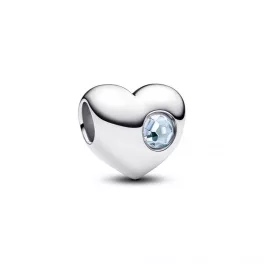 Pandora  - Tengerkék köves gravírozható szív charm - 794161C03