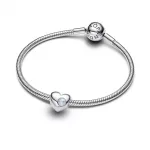 Pandora  - Tengerkék köves gravírozható szív charm - 794161C03