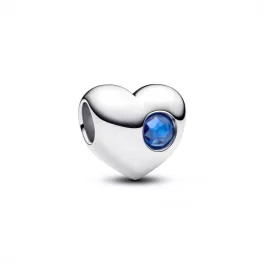 Pandora  - Kék köves gravírozható szív charm - 794161C09