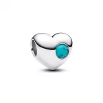 Pandora  - Türkizkék köves gravírozható szív charm - 794161C12