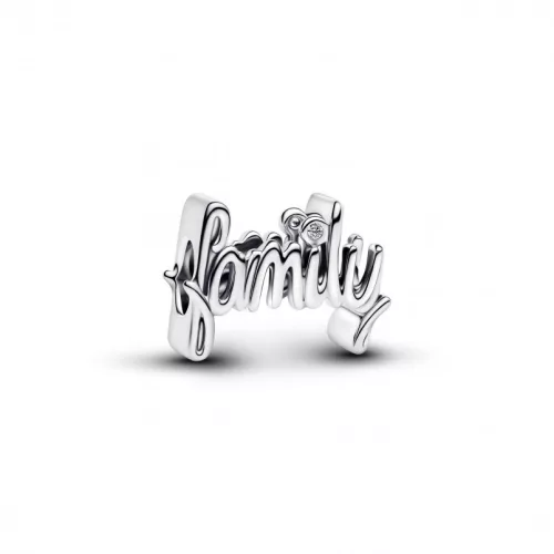 Pandora  - Írott betűs family felirat charm