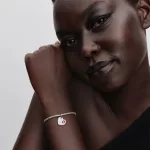 Pandora  - Gravírozható szív rózsaszín köves függő charm