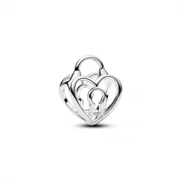 Pandora  - Áttört szív lakat charm