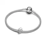 Pandora  - Áttört szív lakat charm