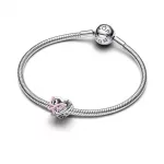 Pandora  - Összefonódó szív és pillangó charm