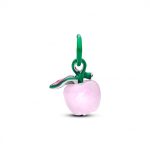 Pandora  - Rózsaszín muranói üveg alma charm