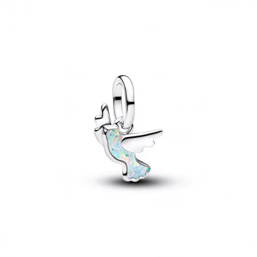 Pandora  - Fehér galamb mini függő charm