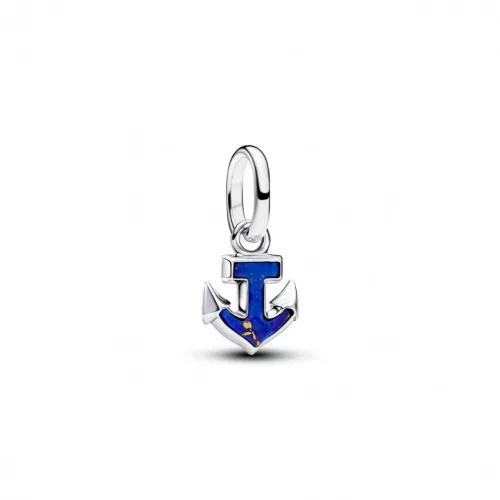 Pandora  - Kék horgony mini függő charm