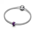 Pandora  - Lila muranói üveg mini charm