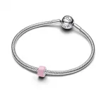Pandora  - Rózsaszín muranói üveg mini charm