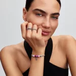 Pandora  - Rózsaszín muranói üveg mini charm