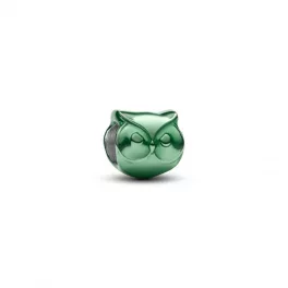 Pandora  - Zöld bagoly mini charm