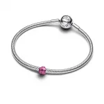 Pandora  - Rózsaszín katica mini charm