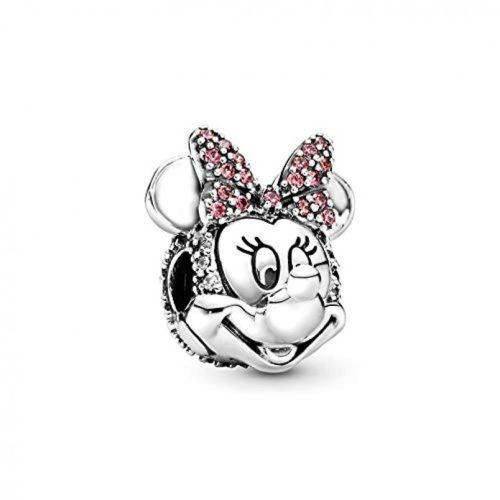 Pandora  - Disney Minnie Egér rózsaszín pavé masni klip charm