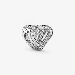 Pandora  - Szikrázó szabadkézi szív charm - 798692C01