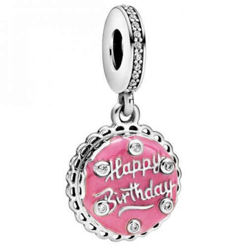 Pandora  - Rózsaszín születésnapi torta függő charm