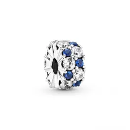 Pandora  - Áttetsző és kék szikrázó klip charm - 799171C01