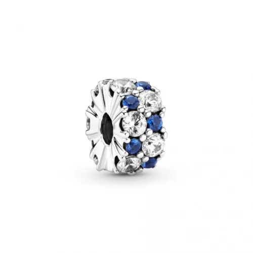 Pandora  - Áttetsző és kék szikrázó klip charm - 799171C01