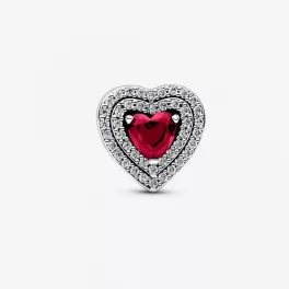Pandora  - Szikrázó lapos szív charm - 799218C02