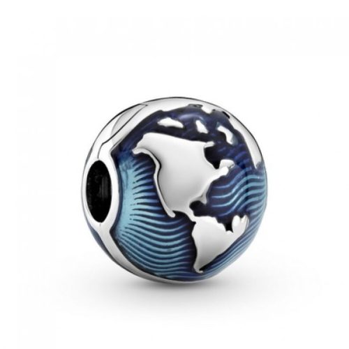 Pandora  - Kék földgömb klip charm