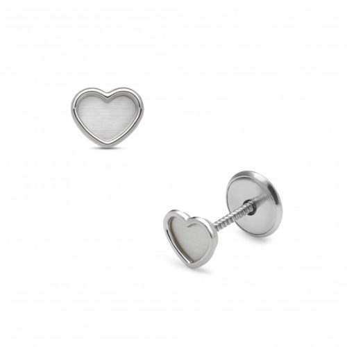Lisa JTAG-0276 - Lisa Gyöngyház szív gyerekfülbevaló - JTAG-0276