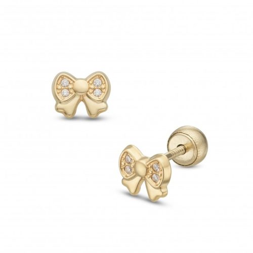 Lisa JTAG-7727-18 - Lisa elegáns masni sárga arany fülbevaló gömb zárral 